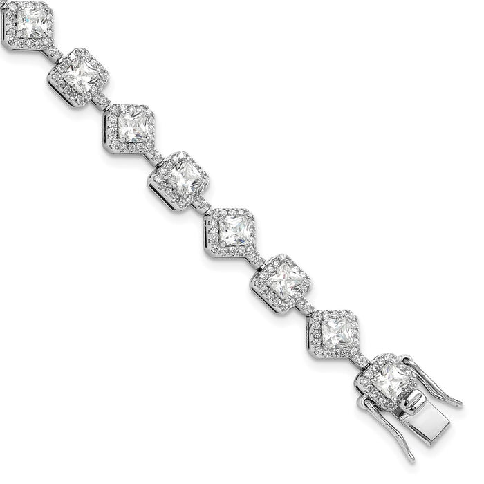 High-Quality Cheryl M Sterling Silver Bracelet 7.5" with CZ Stones - Stylish Value-1