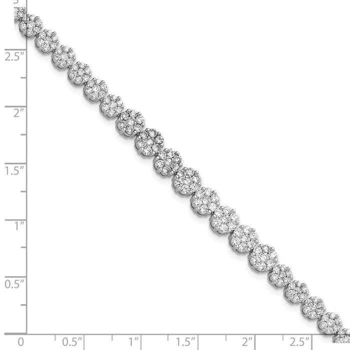 Buy Exclusive 7-Inch Sterling Silver CZ Cluster Bracelet - Stylish & Affordable!-5
