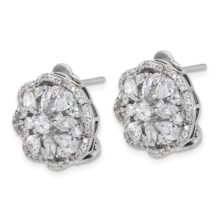Buy Stylish Cheryl M Sterling Silver Rhodium-Plated Marquise-Cut CZ Earrings-2