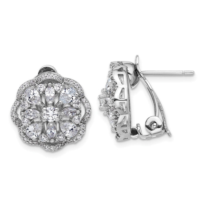 Buy Stylish Cheryl M Sterling Silver Rhodium-Plated Marquise-Cut CZ Earrings-1