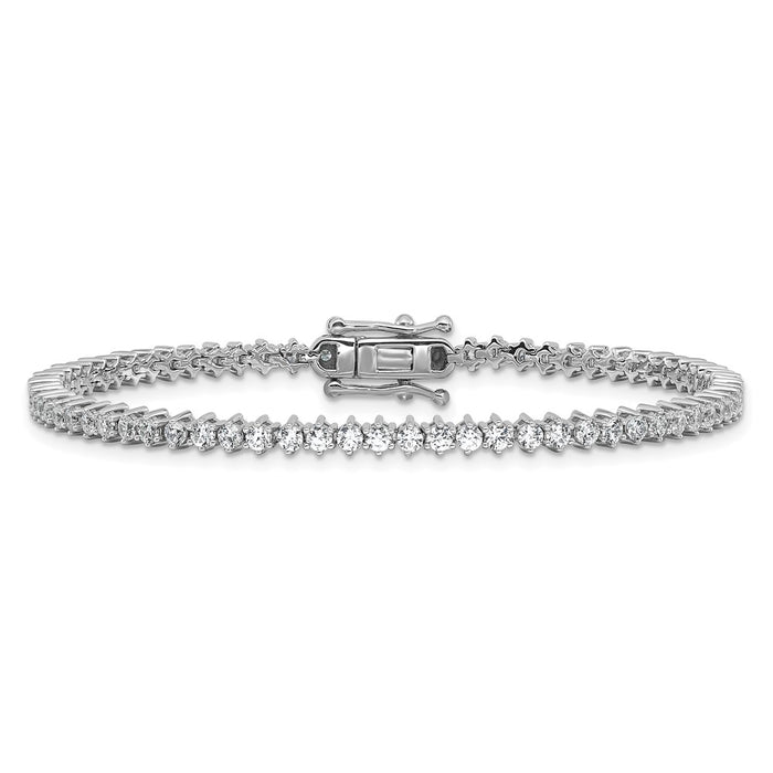 Shop Stylish Cheryl M Polished CZ Tennis Bracelet - 7.5", Sterling Silver-3