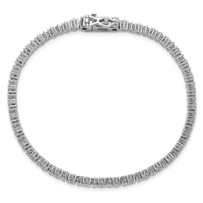 Shop Stylish Cheryl M Polished CZ Tennis Bracelet - 7.5", Sterling Silver-4