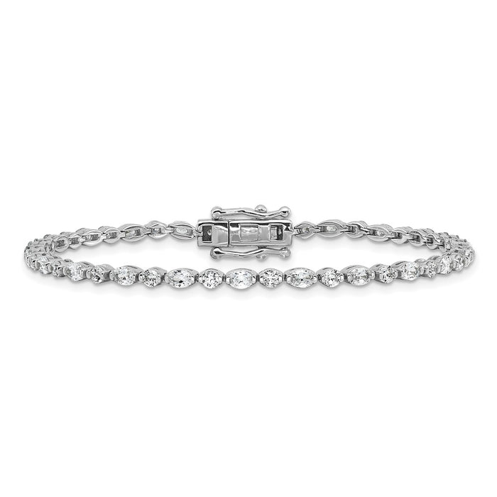 Shop Exclusive Cheryl M Rhodium-Plated Sterling Silver CZ Tennis Bracelet - Stylish & Affordable!-3