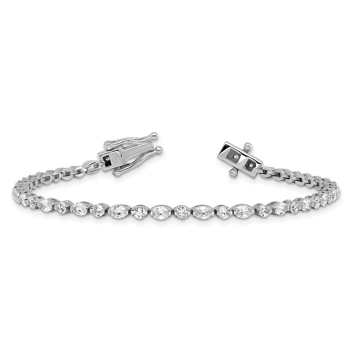 Shop Exclusive Cheryl M Rhodium-Plated Sterling Silver CZ Tennis Bracelet - Stylish & Affordable!-5