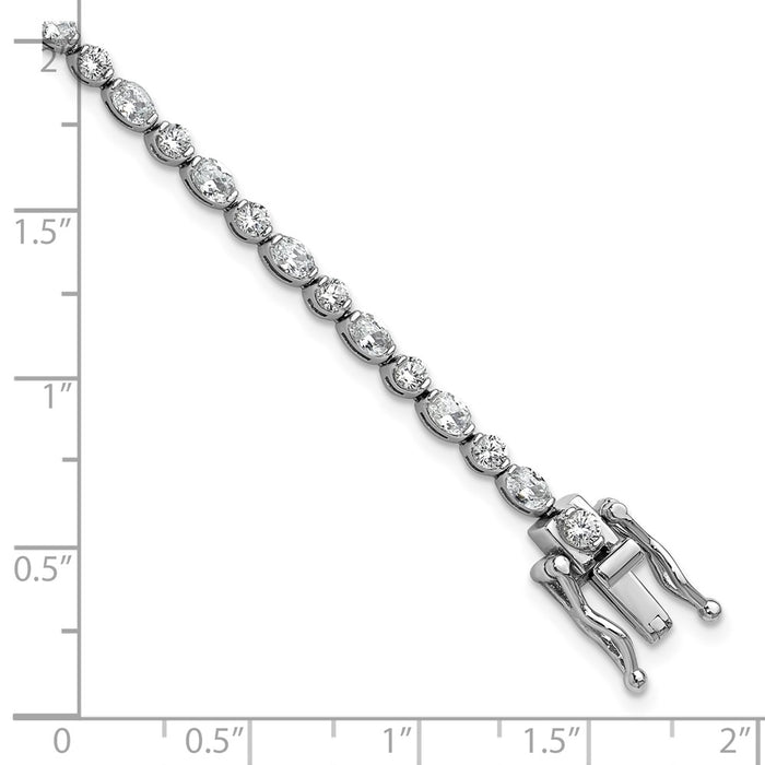 Shop Exclusive Cheryl M Rhodium-Plated Sterling Silver CZ Tennis Bracelet - Stylish & Affordable!-6