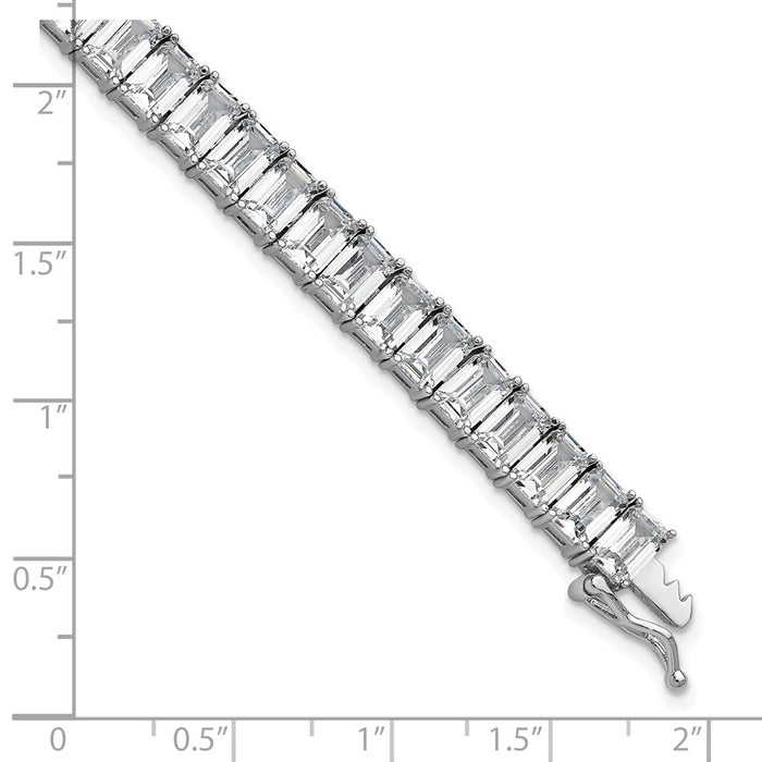 Shop Exclusive Rhodium-Plated Sterling Silver CZ Tennis Bracelet, 7.5" Stylish Design-6