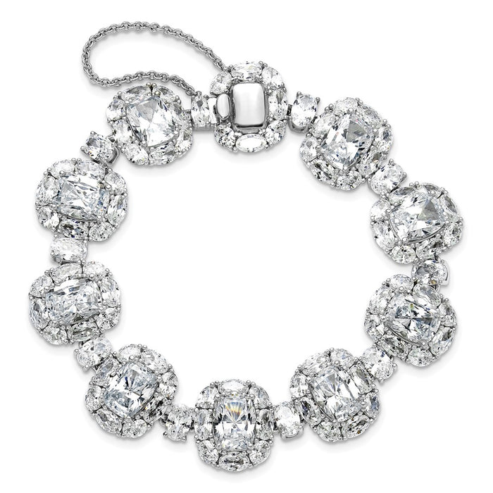 Buy Stylish Cheryl M Sterling Silver Rhodium-Plated CZ Halo Bracelet 7.5"-3