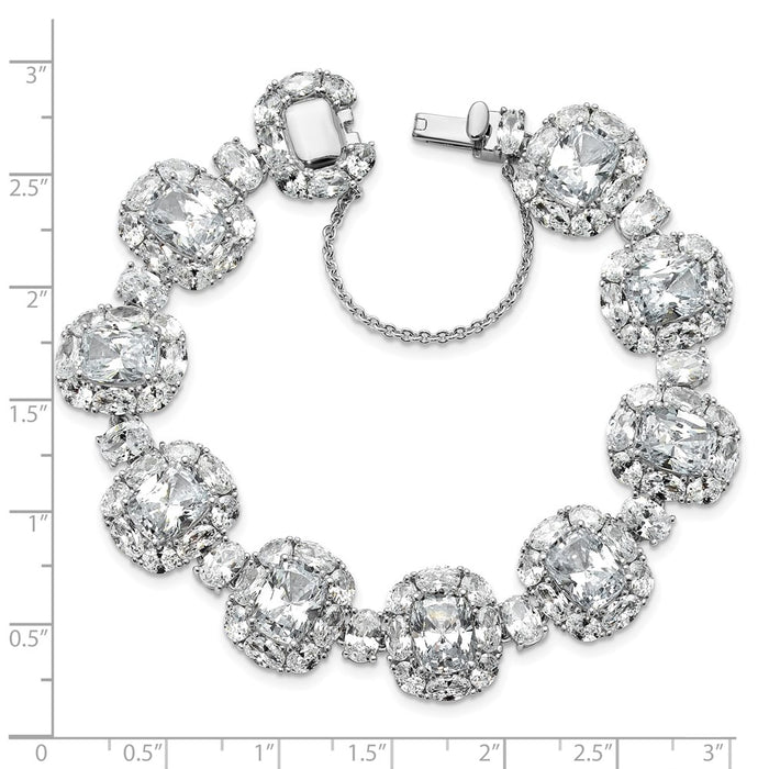 Buy Stylish Cheryl M Sterling Silver Rhodium-Plated CZ Halo Bracelet 7.5"-4