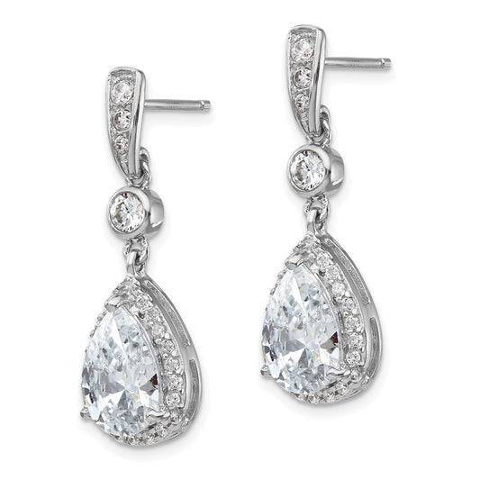 Buy High-Quality Cheryl M Sterling Silver Teardrop Earrings with CZ Halo
