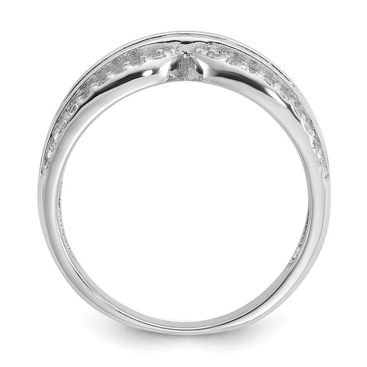 High-Quality Cheryl M Polished Fancy CZ Ring in Rhodium-Plated Silver - Stylish Value