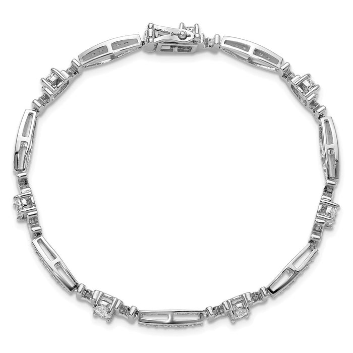 Exclusive Cheryl M 7.5" Sterling Silver CZ Bracelet for Moms - Stylish & Affordable-4