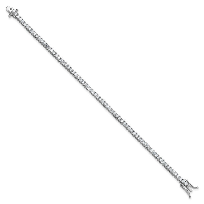 Exclusive Cheryl M CZ Tennis Bracelet, 7.5", Rhodium-Plated Sterling Silver - Stylish Value!-2