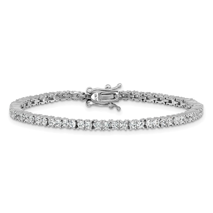 Exclusive Cheryl M CZ Tennis Bracelet, 7.5", Rhodium-Plated Sterling Silver - Stylish Value!-3