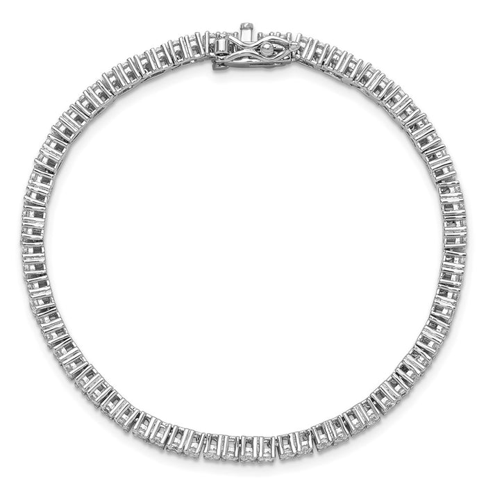 Exclusive Cheryl M CZ Tennis Bracelet, 7.5", Rhodium-Plated Sterling Silver - Stylish Value!-4