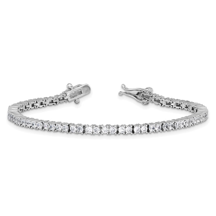Exclusive Cheryl M CZ Tennis Bracelet, 7.5", Rhodium-Plated Sterling Silver - Stylish Value!-5