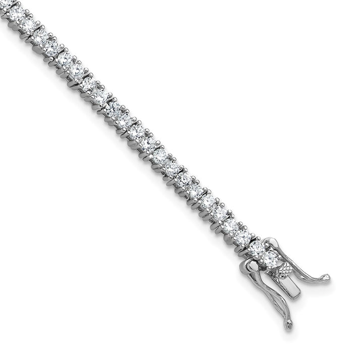 Exclusive Cheryl M CZ Tennis Bracelet, 7.5", Rhodium-Plated Sterling Silver - Stylish Value!-1