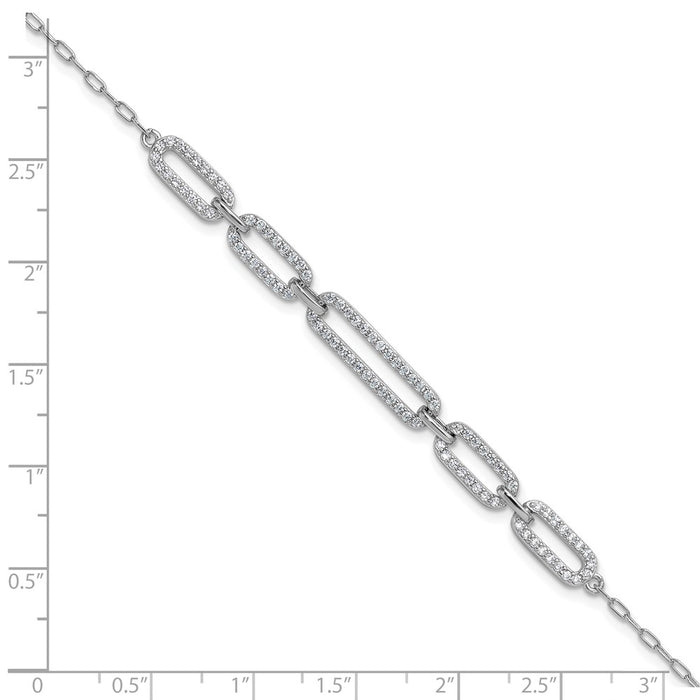 Exclusive Cheryl M Sterling Silver CZ Link Bracelet - 1.5" Extension, Stylish!-5