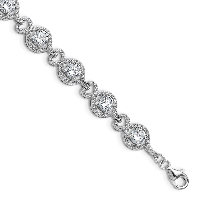 High-Quality Cheryl M Sterling Silver CZ Bracelet | Stylish 1-Inch Extension-1