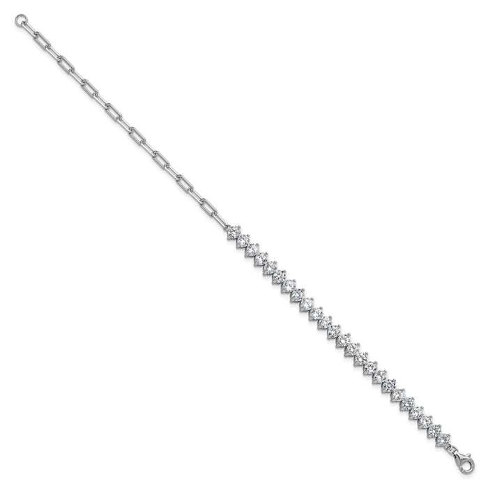 Shop Exclusive Cheryl M Polished Fancy CZ Bracelet | Stylish Rhodium-Plated Silver-2