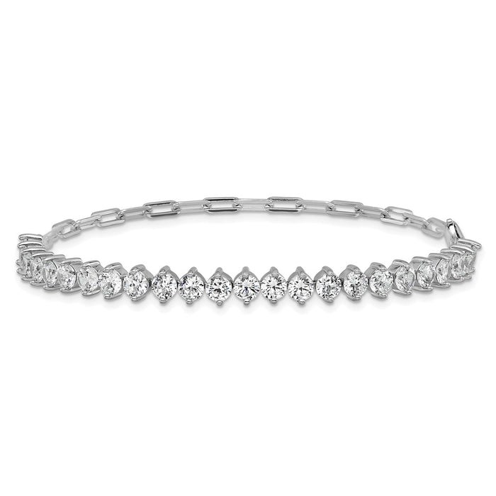 Shop Exclusive Cheryl M Polished Fancy CZ Bracelet | Stylish Rhodium-Plated Silver-3