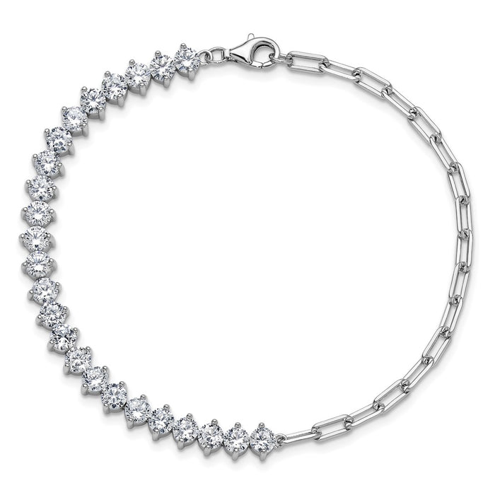 Shop Exclusive Cheryl M Polished Fancy CZ Bracelet | Stylish Rhodium-Plated Silver-4