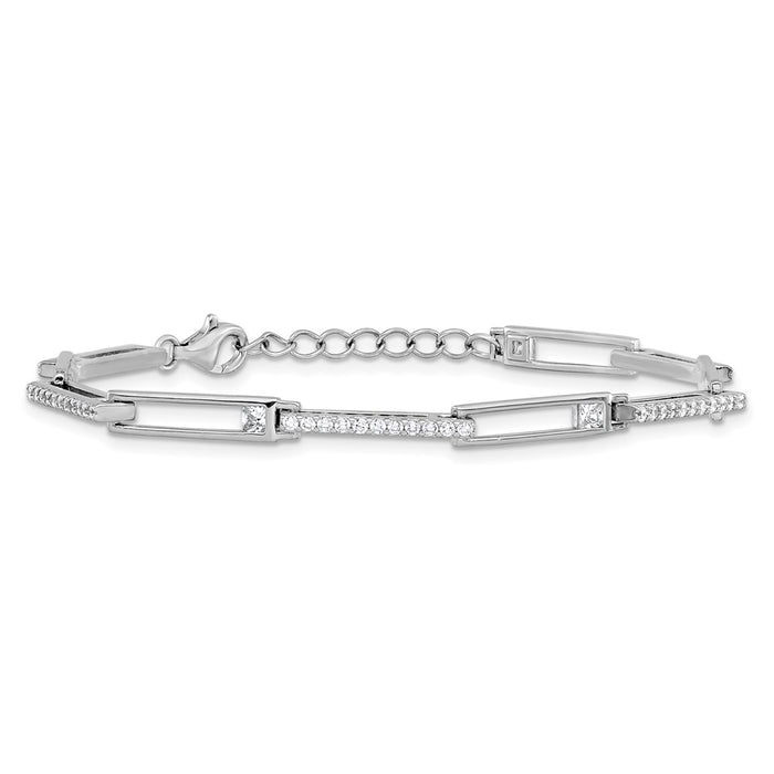 Buy Exclusive Cheryl M Polished CZ Bracelet in Sterling Silver - Stylish 1-Inch Extension-3