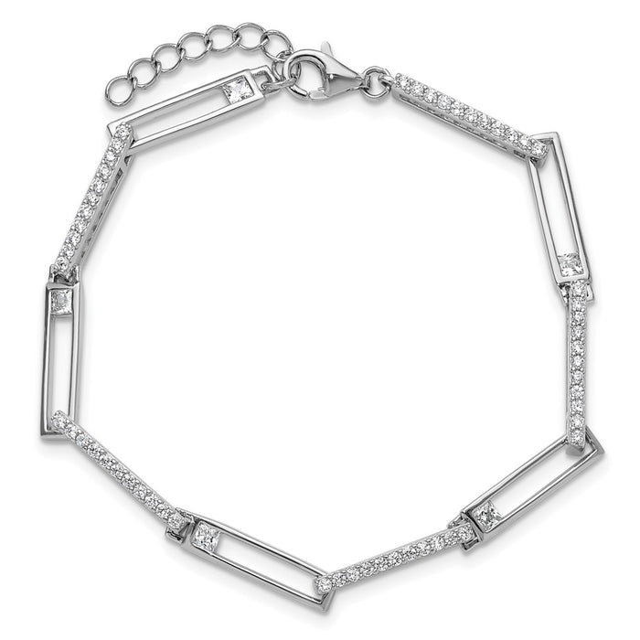 Buy Exclusive Cheryl M Polished CZ Bracelet in Sterling Silver - Stylish 1-Inch Extension-4