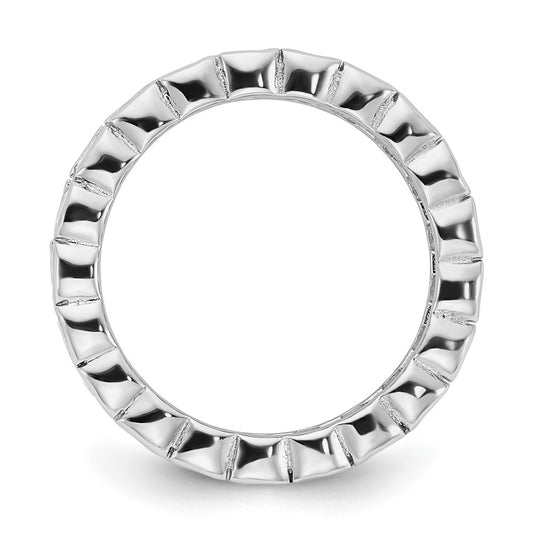 Shop Stylish Cheryl M Polished Oval CZ Eternity Ring in Rhodium-Plated Silver