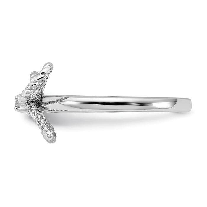 Shop Stylish Rhodium-Plated Sterling Silver Twisted CZ Bow Ring - 14K Gold Value-3