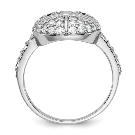 Shop Stylish Cheryl M Sterling Silver Cat Ring, Rhodium-Plated, CZ Accents