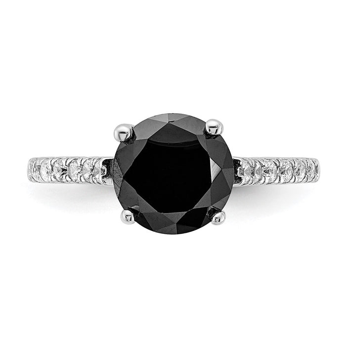 Shop Exclusive Cheryl M Polished Sterling Silver Ring with Black & White CZ-4