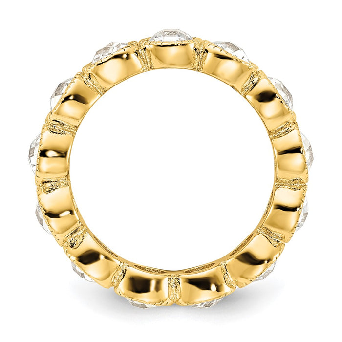 Exclusive Polished Sterling Silver & Gold-Plated CZ Ring - Stylish Value!-2