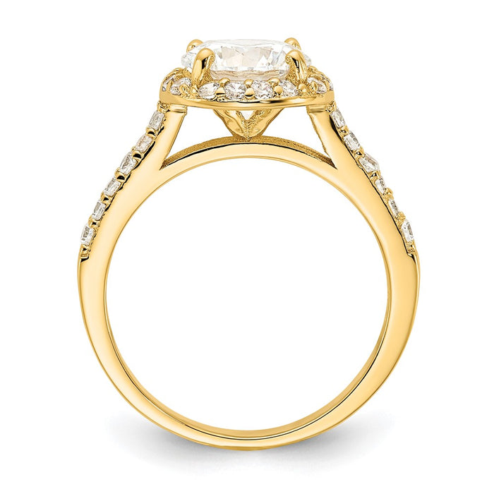 Buy Stylish Cheryl M Polished CZ Round Halo Ring - 14K Gold-Plated Silver-2