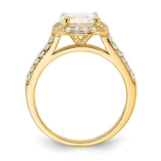 Shop Stylish Cheryl M Polished CZ Halo Ring - 14K Gold-Plated Sterling Silver
