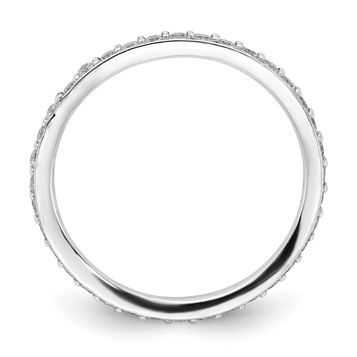 Buy Stylish Cheryl M Polished CZ Eternity Ring - Rhodium-Plated Silver, Affordable Price!-2