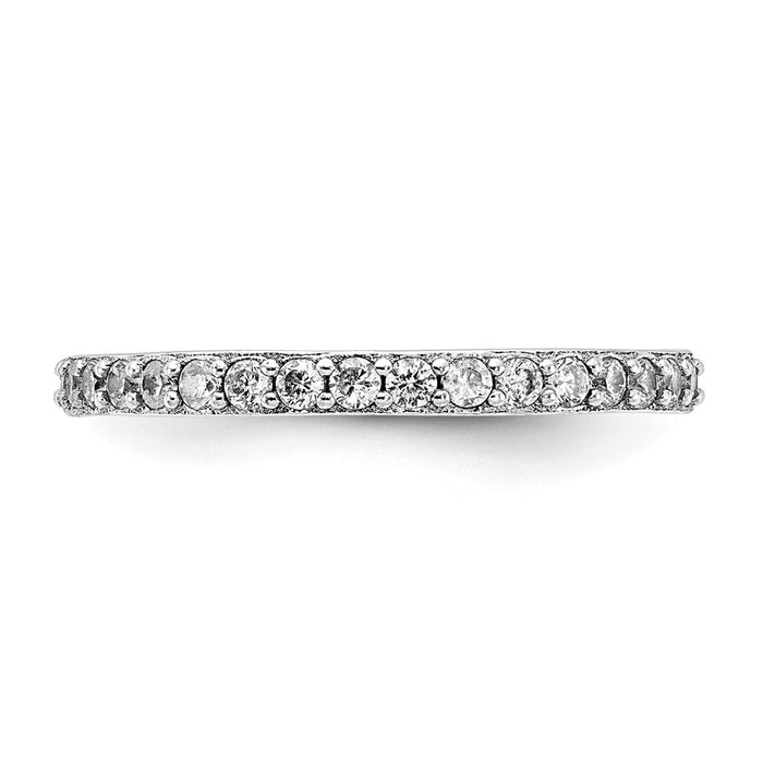 Buy Stylish Cheryl M Polished CZ Eternity Ring | Rhodium-Plated Silver-3