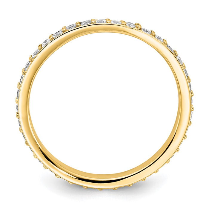 Buy Stylish Cheryl M Polished CZ Eternity Ring in Sterling Silver & Gold Plating-2