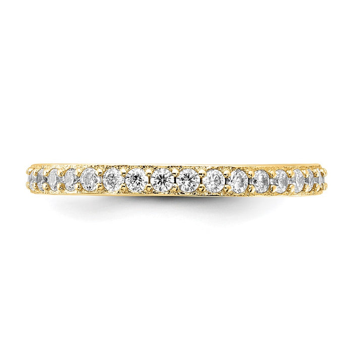 Buy Stylish Cheryl M Polished CZ Eternity Ring - 14K Gold Plated Silver-3
