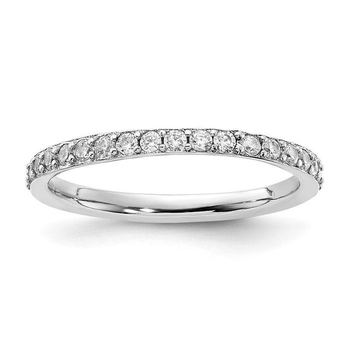 Buy Stylish Cheryl M Polished CZ Eternity Ring | Rhodium-Plated Silver-1