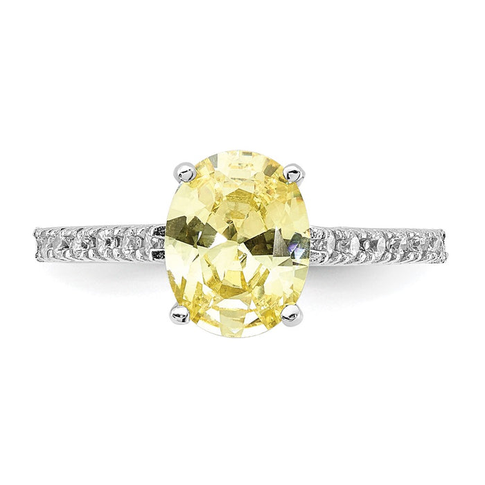 Exclusive Cheryl M Polished Oval Yellow & White CZ Ring | Affordable Luxury-4