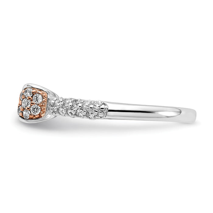 Shop Stylish Cheryl M Polished CZ Bow Ring in Sterling Silver, Rhodium & Rose Gold-3