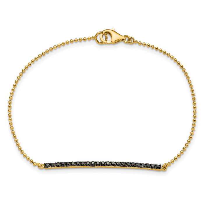 Buy Stylish 7-Inch Cheryl M Sterling Silver & Gold-Plated CZ Bar Bracelet-3