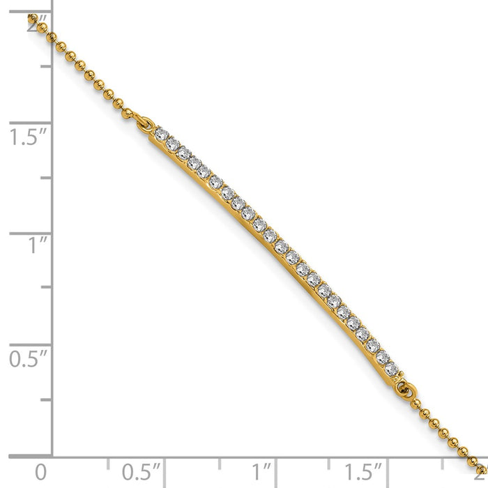 Buy Stylish 7-Inch Polished Sterling Silver & Gold-Plated Beaded CZ Bracelet-4