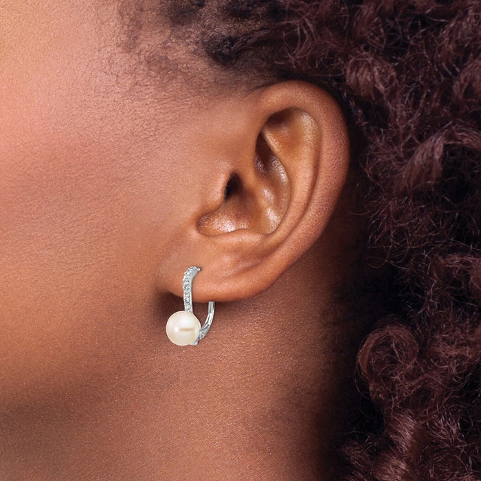 Buy Stylish Cheryl M Sterling Silver Earrings with Freshwater Pearls & CZs-3