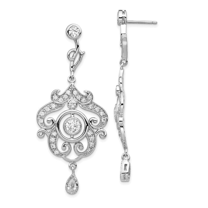 Buy Exclusive Cheryl M Sterling Silver CZ Chandelier Earrings - Stylish Design-1