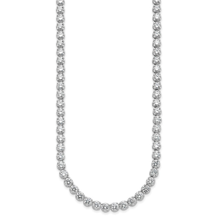 Buy Cheryl M 18-Inch Sterling Silver Necklace, Rhodium-Plated, Stylish CZs-2