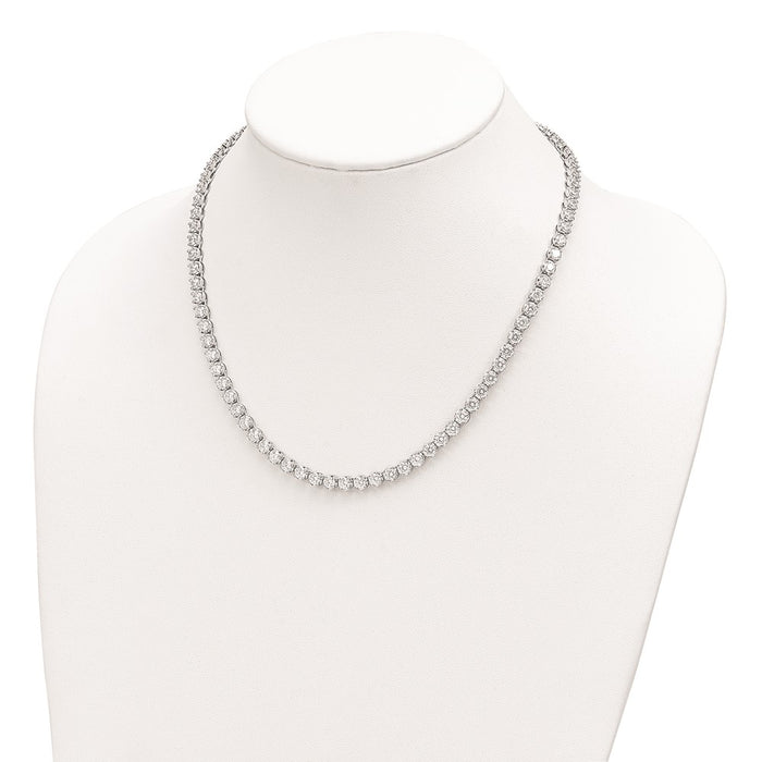 Buy Cheryl M 18-Inch Sterling Silver Necklace, Rhodium-Plated, Stylish CZs-4