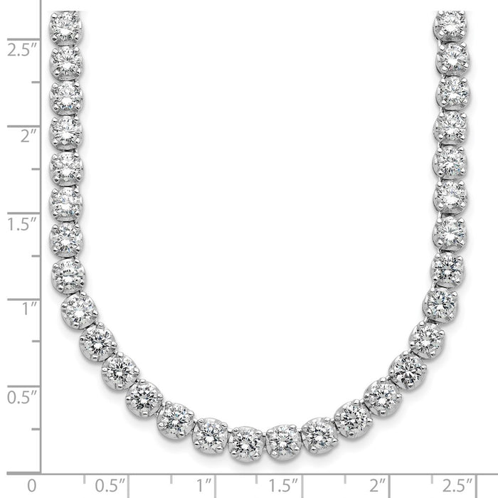 Buy Cheryl M 18-Inch Sterling Silver Necklace, Rhodium-Plated, Stylish CZs-3