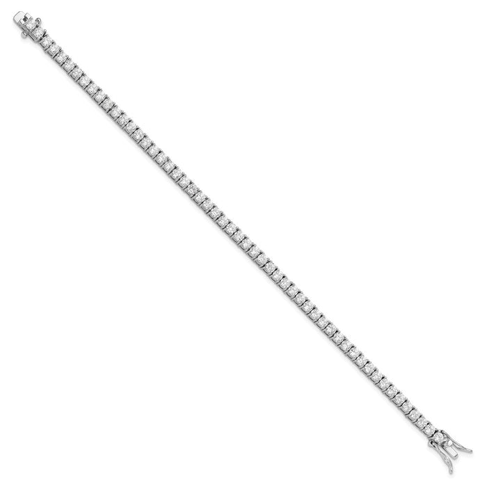 Exclusive Cheryl M Sterling Silver 7-Inch Tennis Bracelet, Stylish CZ Stones-2