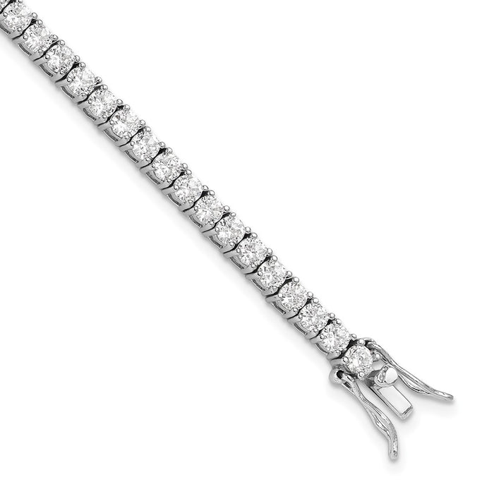 Exclusive Cheryl M Sterling Silver 7-Inch Tennis Bracelet, Stylish CZ Stones-1